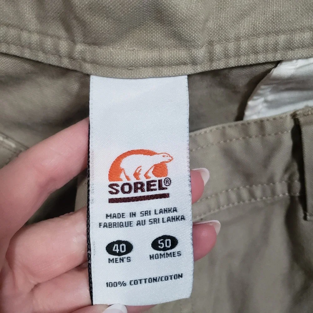 Sorel Convertible Cargo Pants Mens 40 Khaki Tan Zip Off Utility Hiking Trousers